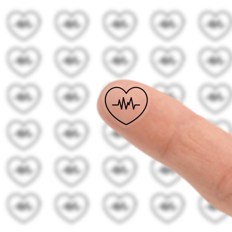 MINI 30 CLEAR Heart Monitor Planner Sticker Sheet // Fitness Etsy