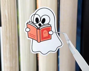 Bookish Ghost Sticker: Halloween Book Lover Vinyl Decal