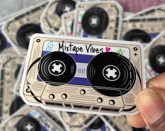 Retro Cassette Tape Sticker: 90s Mixtape Vibes, Waterproof Vinyl