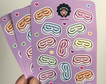 Sticker Sheet-Sleep Mask Self Care Sticker Sheet For Planners