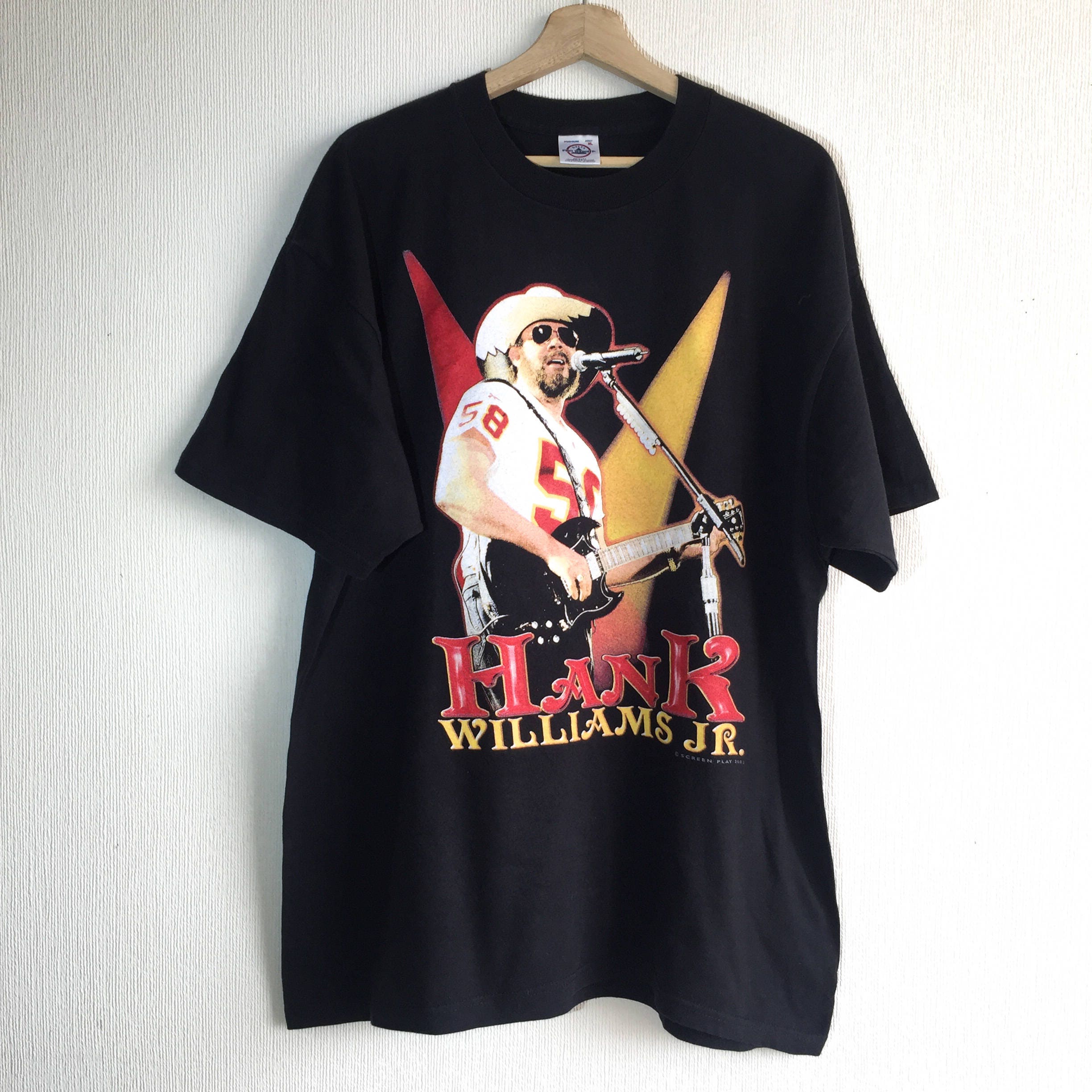 Hank Williams Jr. Vintage Tshirt black rare country Etsy