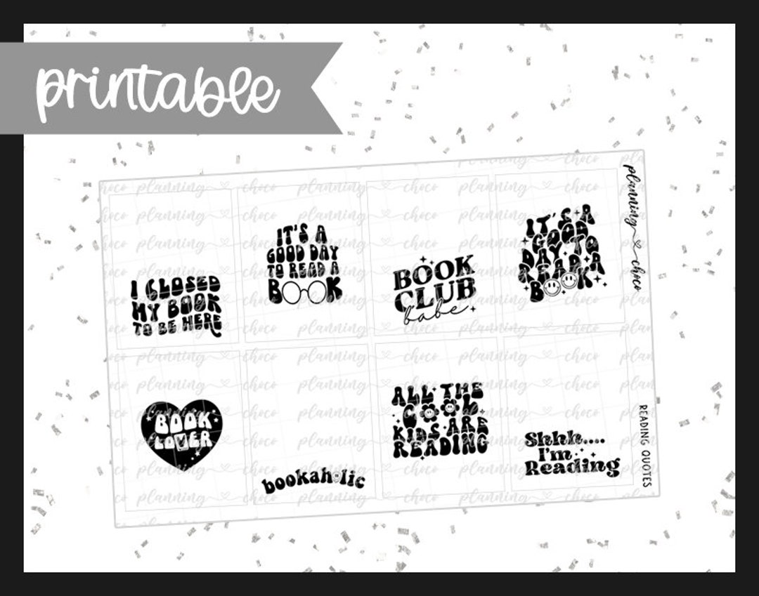 Reading 1.0 / Printable Foil Quote Full Box / Foil Ready / Etsy