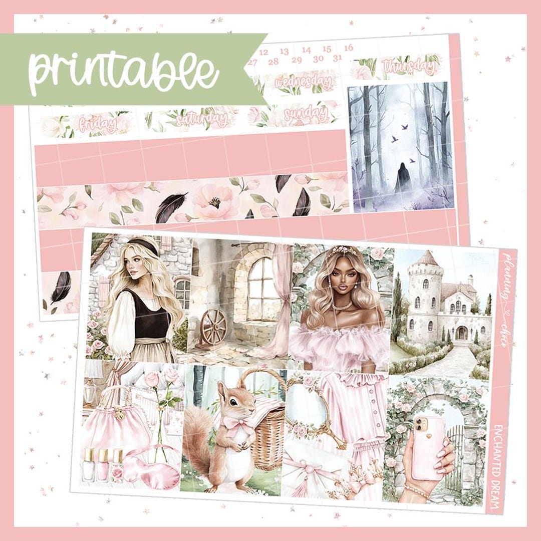 Enchanted Dream Weekly Kit : Printable Planner Stickers (PDF, PNG ...