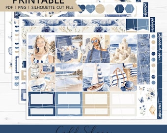 Cold Shore Hobonichi Cousin Weekly Kit : Printable Planner Stickers (PDF, PNG, Silhouette Cut Files)