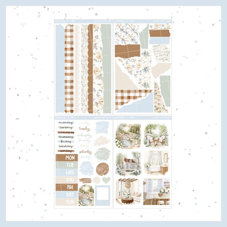 Quite Cottage Journaling Kit: Printable Planner Stickers (PDF, PNG ...