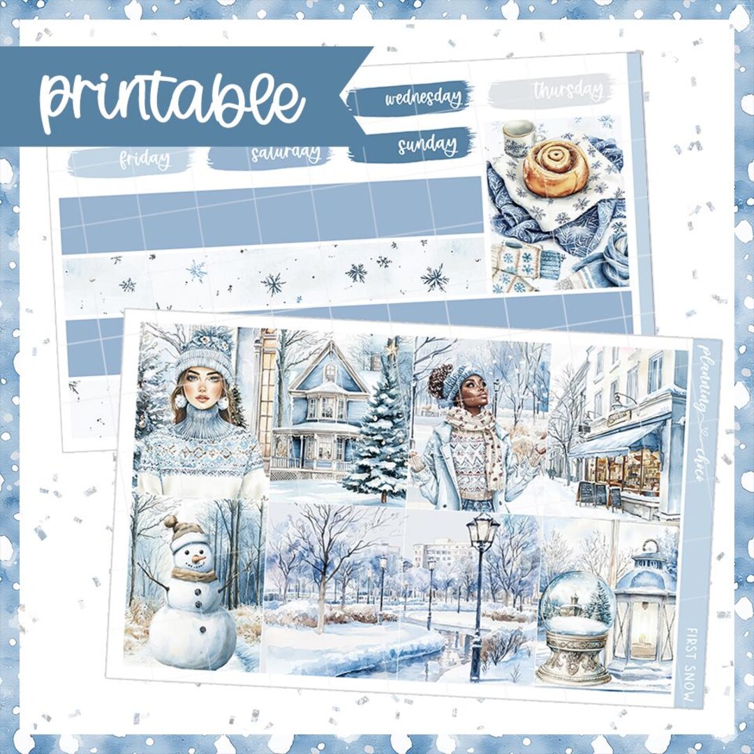 First Snow / Weekly Kit / Printable Planner Stickers / Erincondren ...