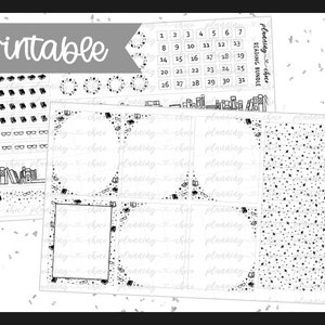 Reading / Printable Foil Bundle / Foil Ready / printable planner stickers / Erincondren / pdf, png, silhouette cut files