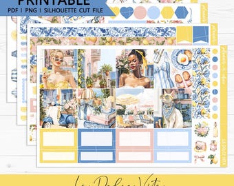 La Dolce Vita Hobonichi Cousin Weekly Kit : Printable Planner Stickers (PDF, PNG, Silhouette Cut Files)