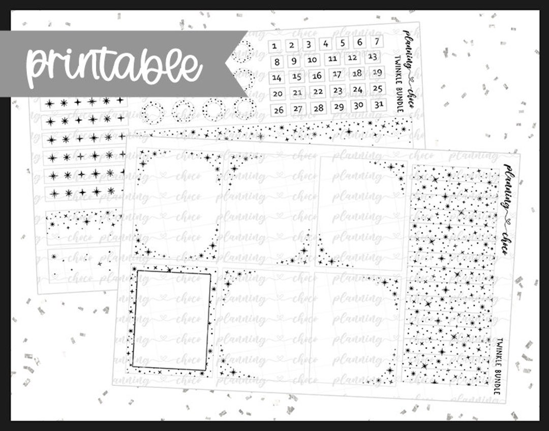 Twinkle / Printable Foil Bundle / Foil Ready / Printable Planner