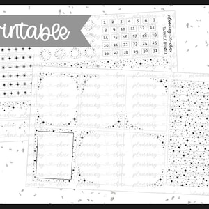 Twinkle / Printable Foil Bundle / Foil Ready / printable planner stickers / Erincondren / pdf, png, silhouette cut files