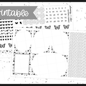 Butterfly / Printable Foil Bundle / Foil Ready / printable planner stickers / Erincondren / pdf, png, silhouette cut files