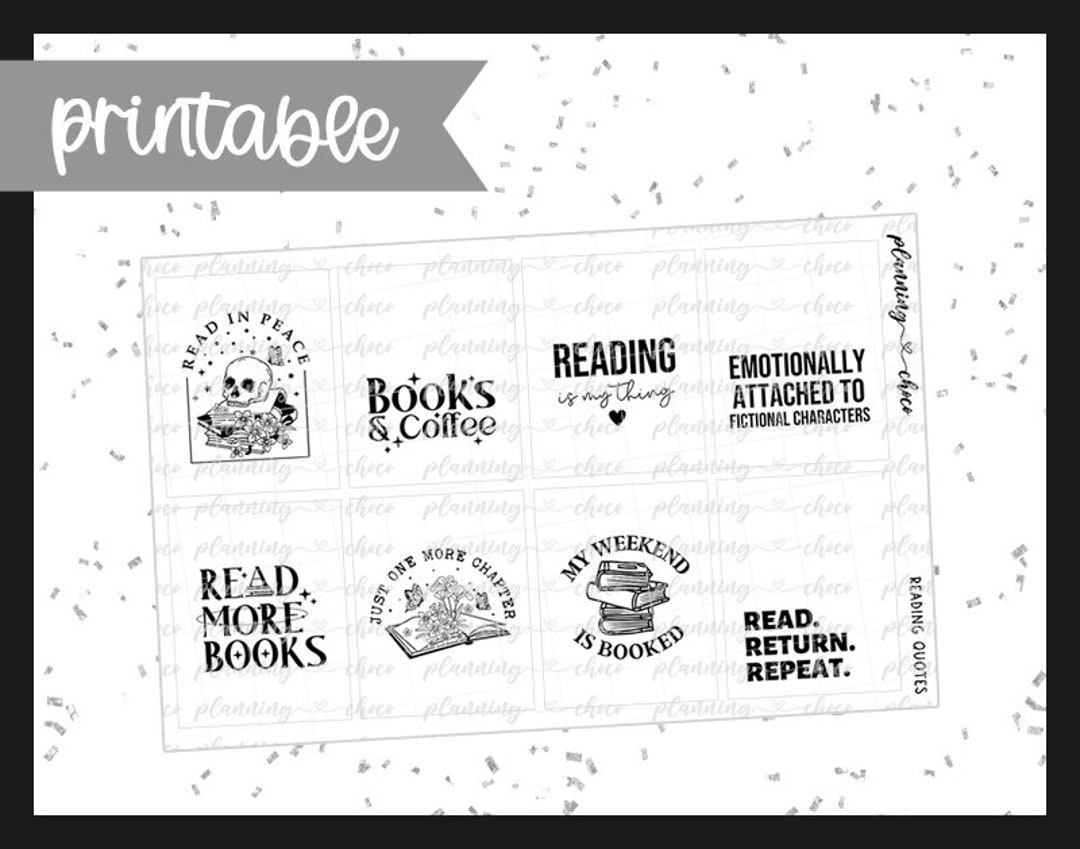 Reading 2.0 / Printable Foil Quote Full Box / Foil Ready / Etsy