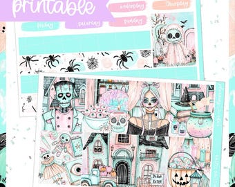 Groovy Halloween Weekly Kit : Printable Planner Stickers (PDF, PNG ...