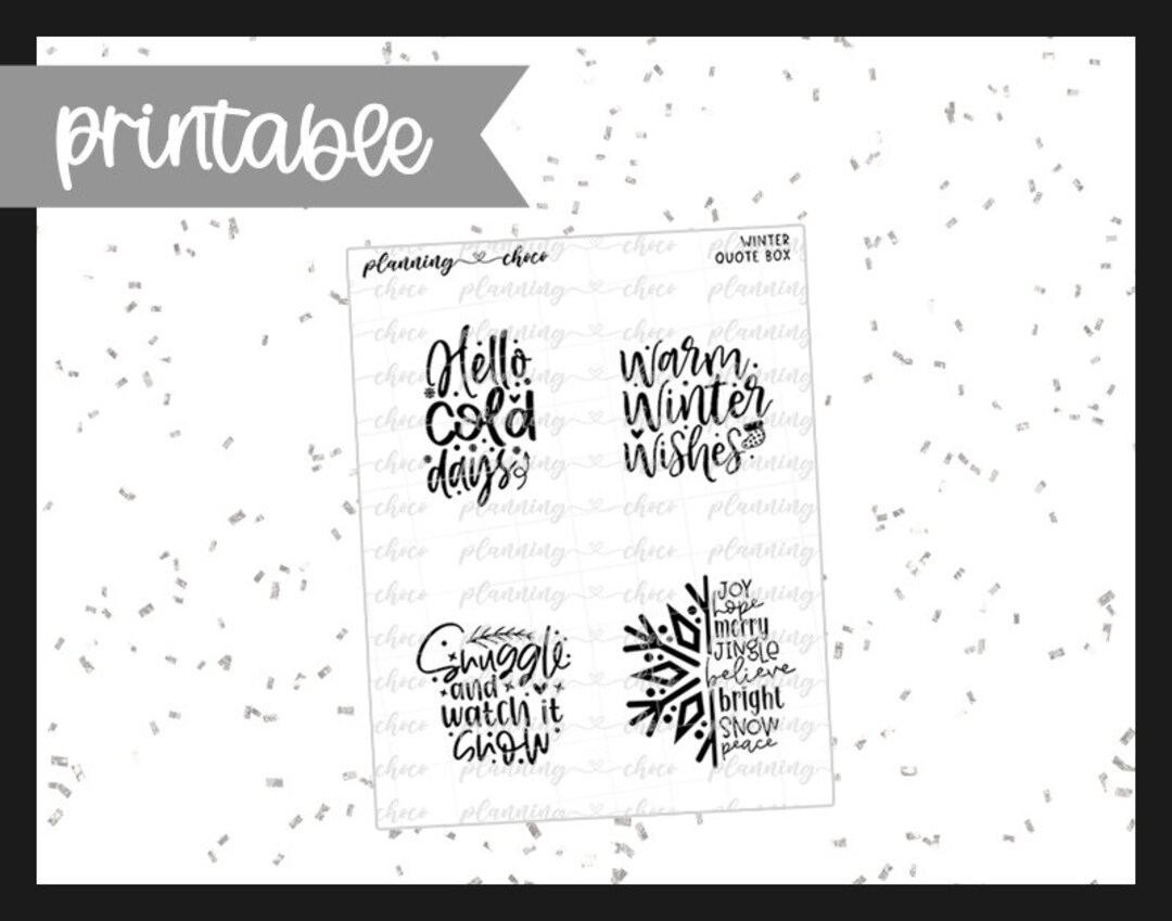 Winter 3.0 / Printable Foil Quote Full Box / Foil Ready / Etsy