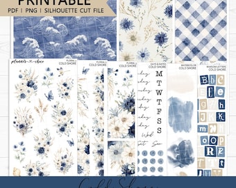 Cold Shore Journaling Add On : Printable Planner Stickers (PDF, PNG, Silhouette Cut Files)