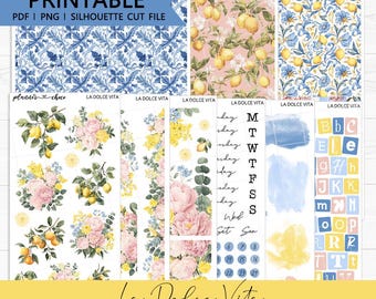 La Dolce Vita Journaling Add On : Printable Planner Stickers (PDF, PNG, Silhouette Cut Files)