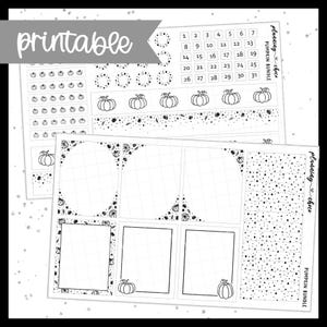 Pumpkin / Printable Foil Bundle / Foil Ready / printable planner stickers / Erincondren / pdf, png, silhouette cut files