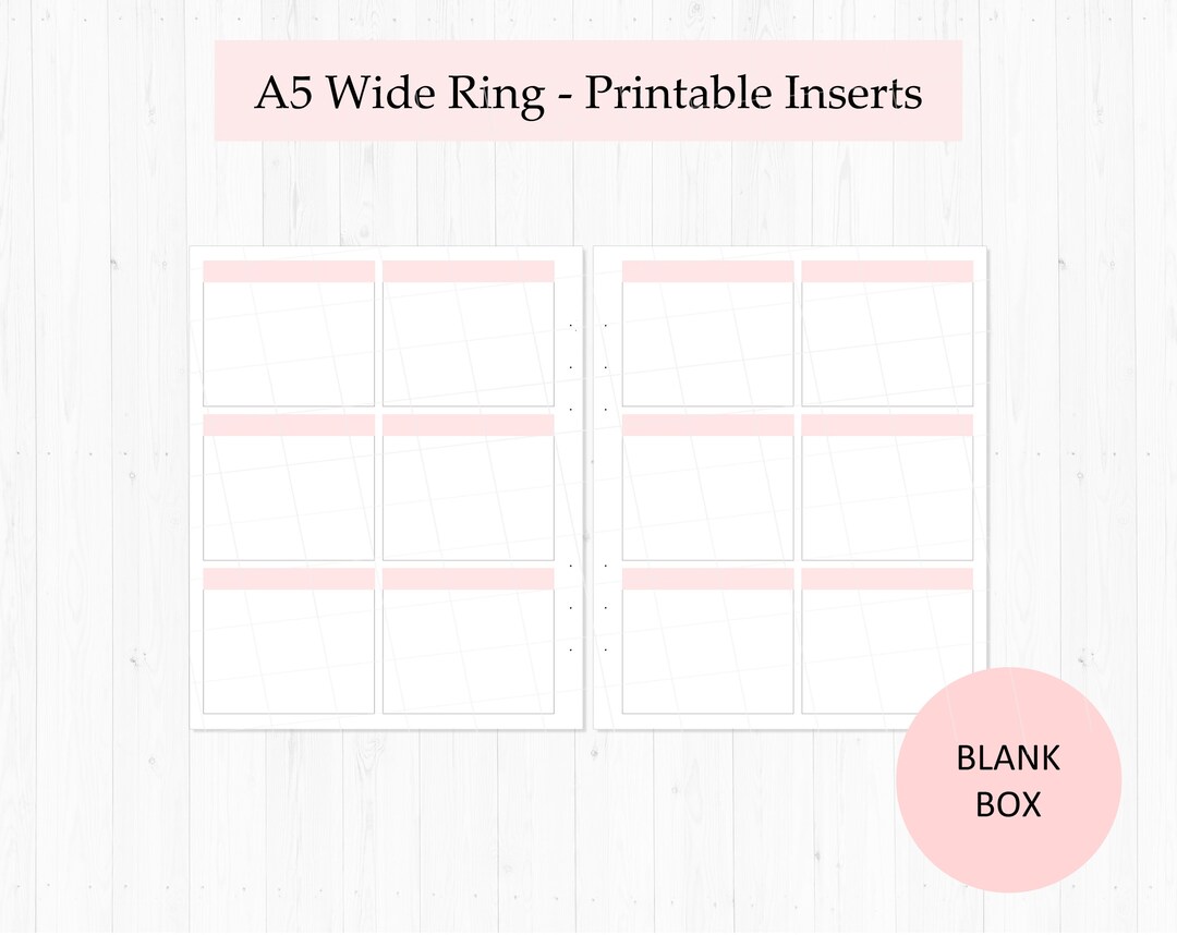 Blank Notes / Yearly Notes / A5 Wide Rings / Printable Inserts - Etsy