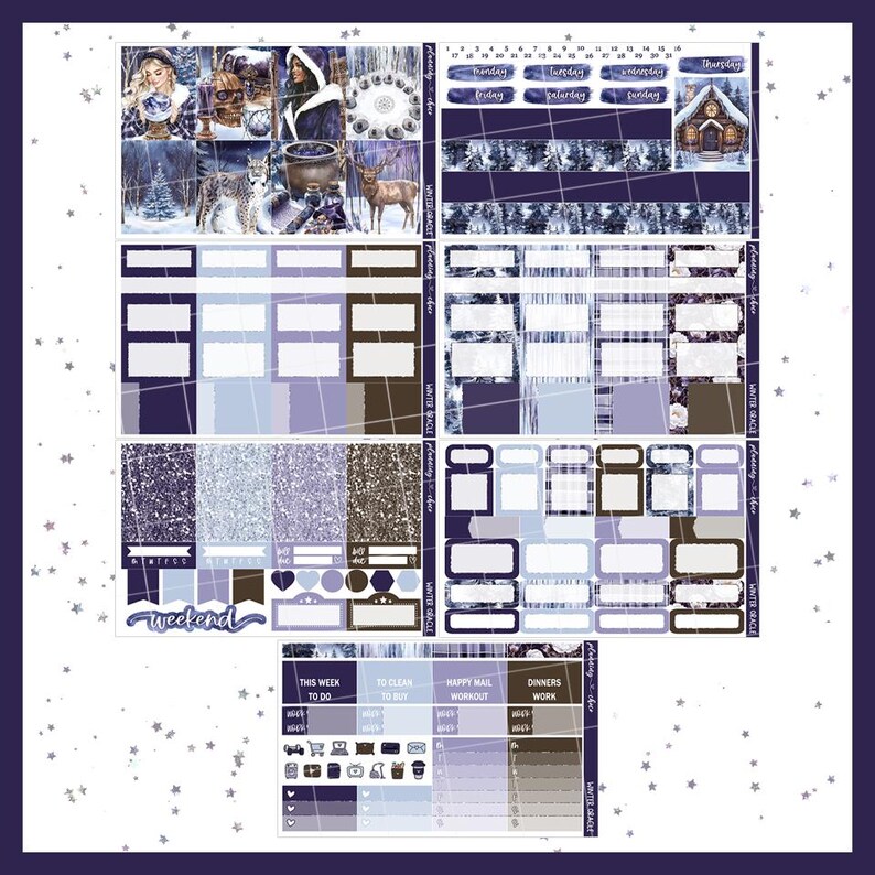 Oracle Sticker Printing Winter Oracle Weekly Kit : Printable Planner Stickers (PDF, PNG ...
