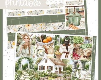 Cottage Soul Weekly Kit : Printable Planner Stickers (PDF, PNG, Silhouette Cut Files)
