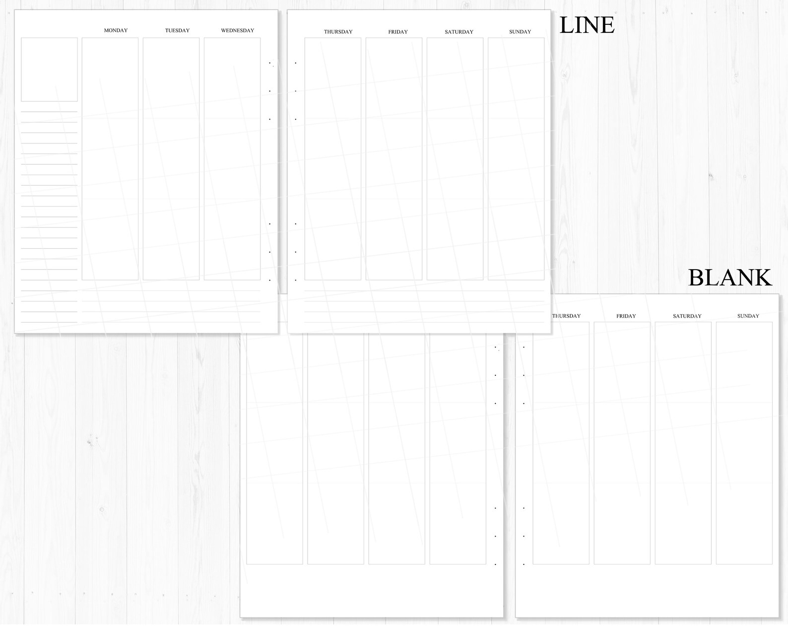 Undated Weekly / A5 Wide Rings / Printable Inserts / WO2P / - Etsy