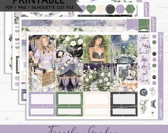 Firefly Garden Hobonichi Cousin Weekly Kit : Printable Planner Stickers (PDF, PNG, Silhouette Cut Files)