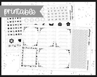 Groovy foliebundel: afdrukbare plannerstickers (pdf, png, silhouetgesneden bestanden)