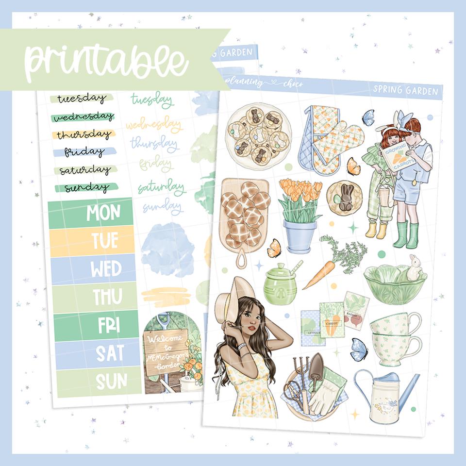 Spring Garden Journaling Kit: Printable Planner Stickers (PDF, PNG ...