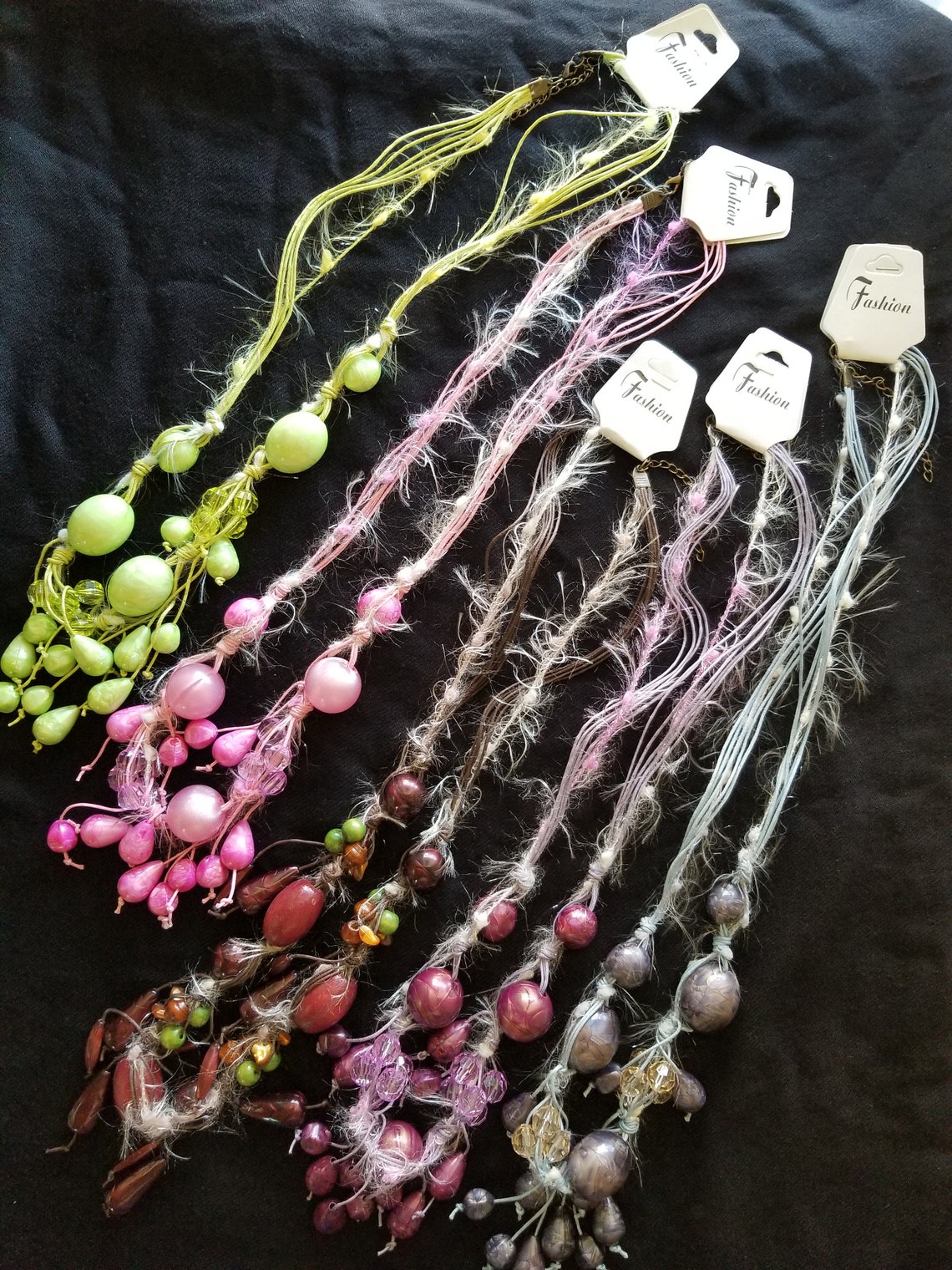 Hand Made Hippie Style Bead Necklace Fun Retro Style Necklace Etsy