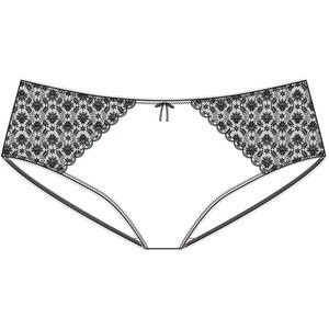 Cyfrowy rysunek techniczny bikini brief plik ai