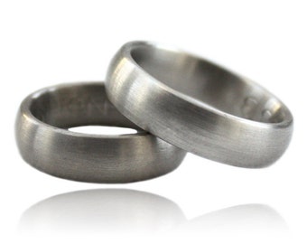 Palladium wedding ring, 585, wide wedding rings, wedding, goldsmith work, gray wedding rings