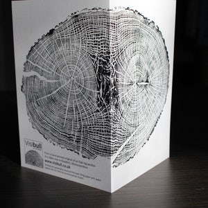 Wenskaart kunst/kunstenaar ring print eikenboom natuur design - met eikels aan de binnenkant