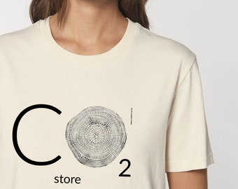 CO2 STORE - 100% Organic T-shirt Eco climate change Tree Message