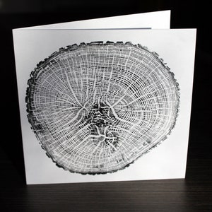 Wenskaart voor kunst/kunstenaar ASH-ringprint natuurontwerp - effen binnenkant