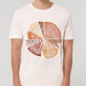 Cirkeldiagram bruin - 100% biologisch T-shirt boomring hout Nature Lover duurzaam T-shirt