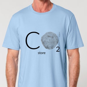CO2 BUTIK - 100% ekologisk t-shirt miljövänlig klimatförändring trädbudskap bild 4