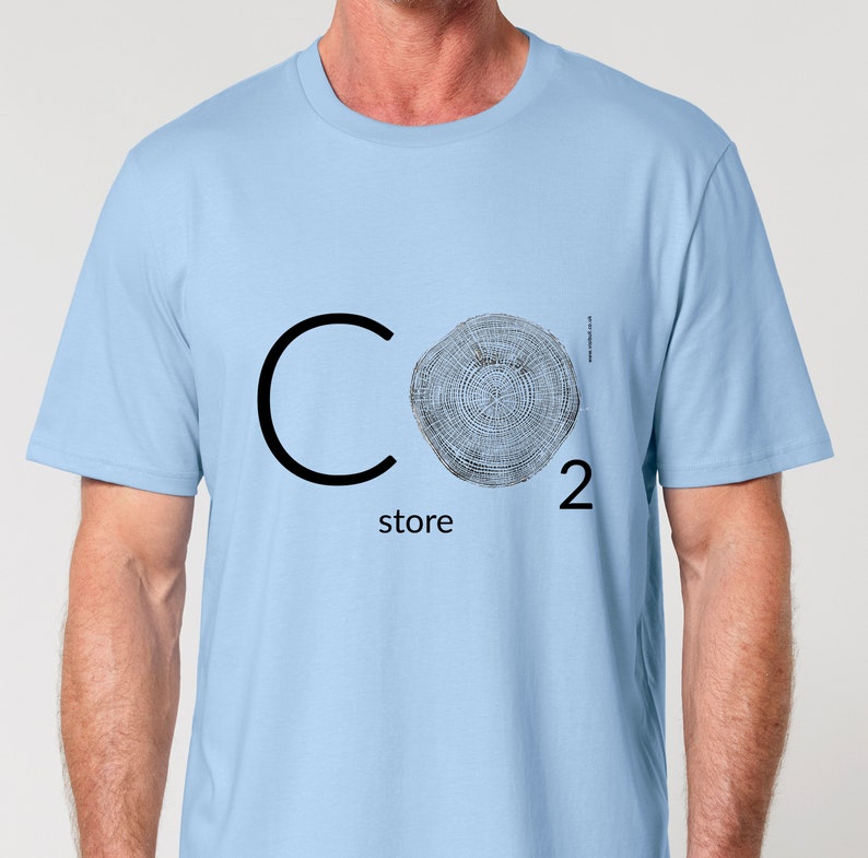 CO2 BUTIK - 100% ekologisk t-shirt miljövänlig klimatförändring trädbudskap bild 4