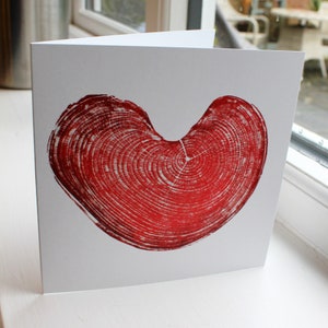 Kersenhart Valentijnsdag of bruiloft kunst wenskaart natuurlijke boomring print LoverDesign