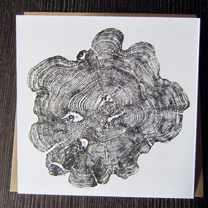 Art / Artist Greeting Card YEW Tree Ring Print Nature Design - plain inside