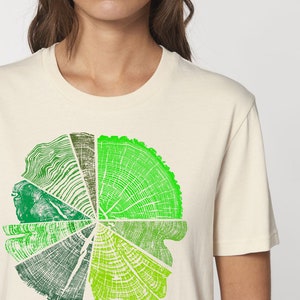 Cirkeldiagram groen - 100% biologisch T-shirt boomring hout Nature Lover duurzaam T-shirt