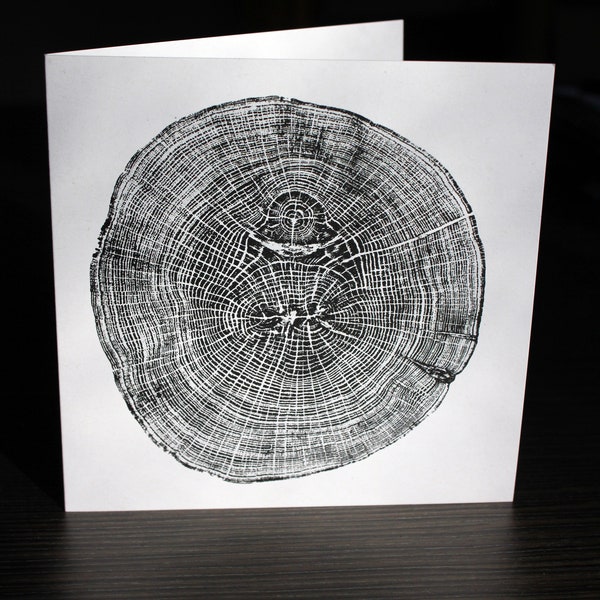 Art / Artist Greeting Card OAK Tree Ring Print Nature Design - plain inside acorn