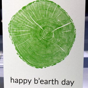 Art / Artist Birthday b’earth day  ECO Greeting Card ASH Tree Ring Print green Nature Design - plain inside