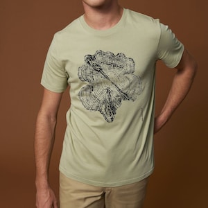 CEDAR STAR - 100% Organic T-shirt Unisex eco Tree Ring Art Print Woodland Forest sustainable