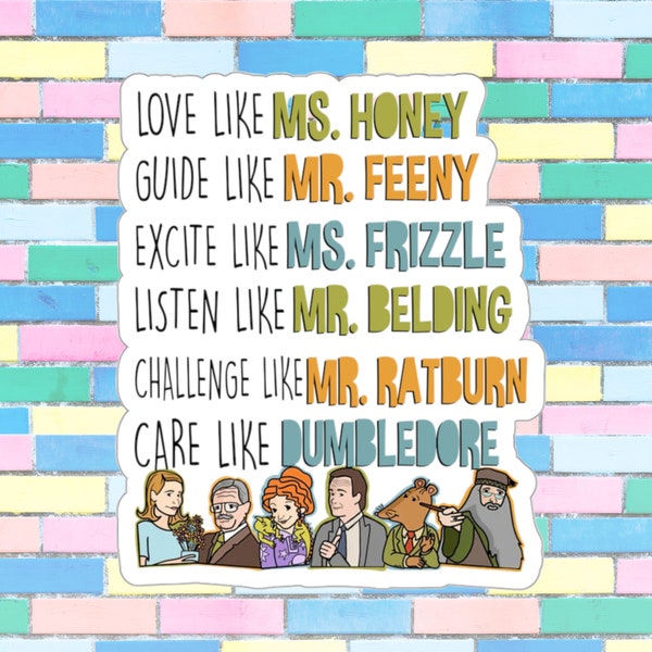 Ms Frizzle Sticker | The Magic School Bus Sticker | Teacher Stickers | Mr. Feeny | MSB Sticker | Ms. Honey | Waterproof