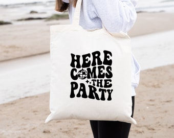 Bride Tote Bag, Here Comes the Party Tote Bag, Here Comes the Party, Here Comes the Bride Tote Bag, Bachelorette, Wifey Tote Bag
