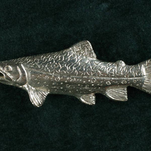 Brook Trout pin in sterling silver