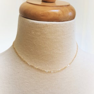 Super Dainty Wrap Necklace:  simple and delicate thin chain necklaces in gold filled or sterling silver / layered short choker necklace