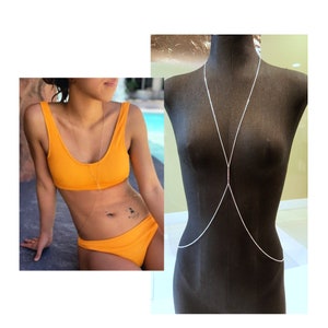 Minimalist Body Chain, Silver or Gold Bar Body Chain, Y Drop Body Chain, Body Chain Jewelry, Festival Jewelry