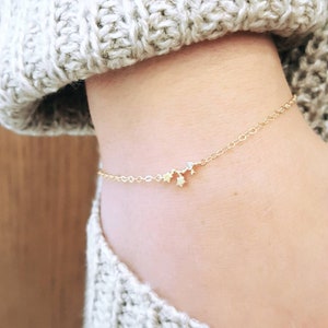 Celestial Constellation Bracelet, Cubic Zirconia diamonds, 14k gold filled, Zodiac Constellation Bracelet, Dainty Personalized Birthday Gift