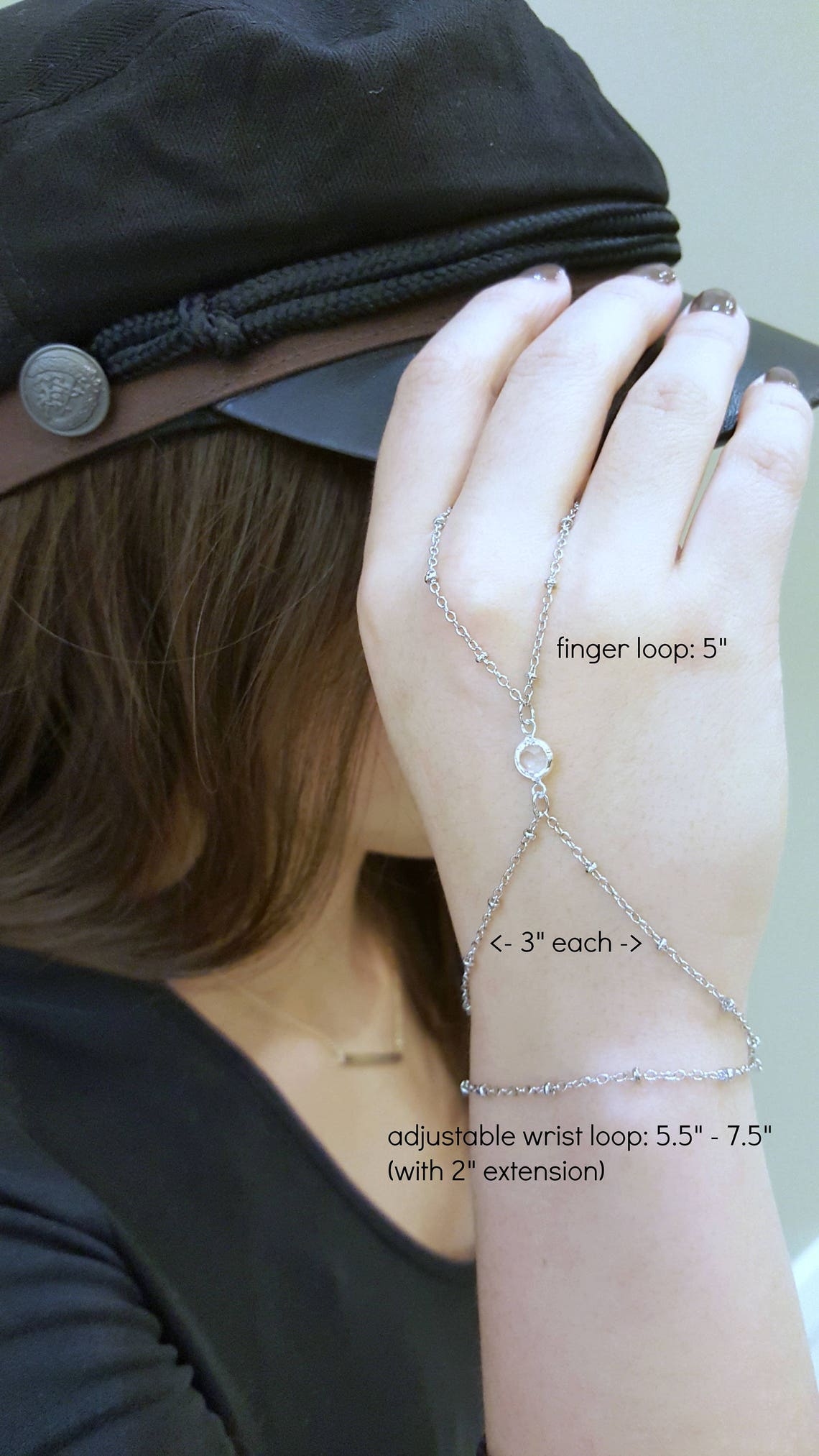 Silver Hand Bracelet Silver Hand Chain Bohemian Chain Etsy